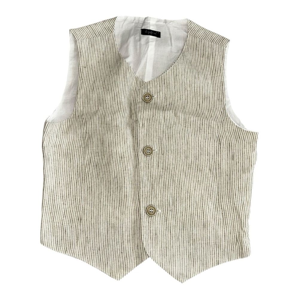 Il Gufo Striped Linen Vest